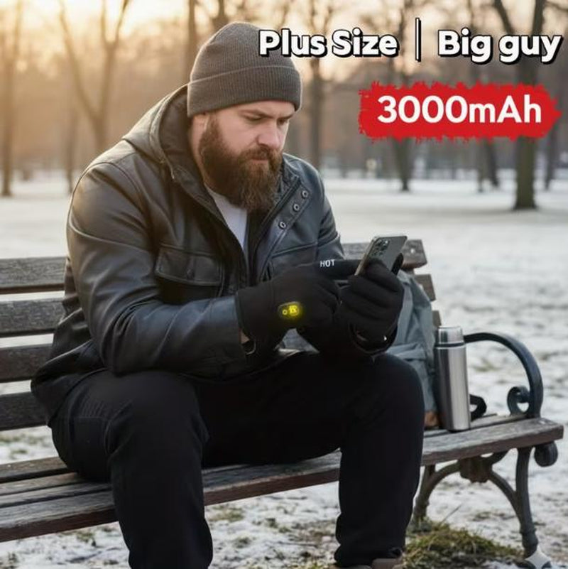 Heated Electric Gloves with Detachable Thumb and Index Finger, 3-Speed Temperature Adjustment, Rechargeable Hand Warmer, Thermal Gloves, Cycling Gloves. Equipped with a 3000Mah Battery (Washable after Disassembly), Suitable for Cycling, Gaming and Other