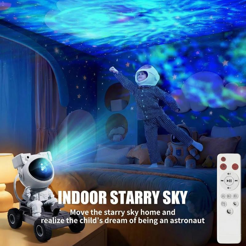Projector Bedroom Lunar Rover Projection Lamp Astronaut Moon Car Design 360 Degree Galaxy Star Night Light Home Bedroom Decor Trending Space Gift for Kids Adults LED Projection Lamp with USB Power Romantic Atmosphere Room Party Mood Light Holiday Gift