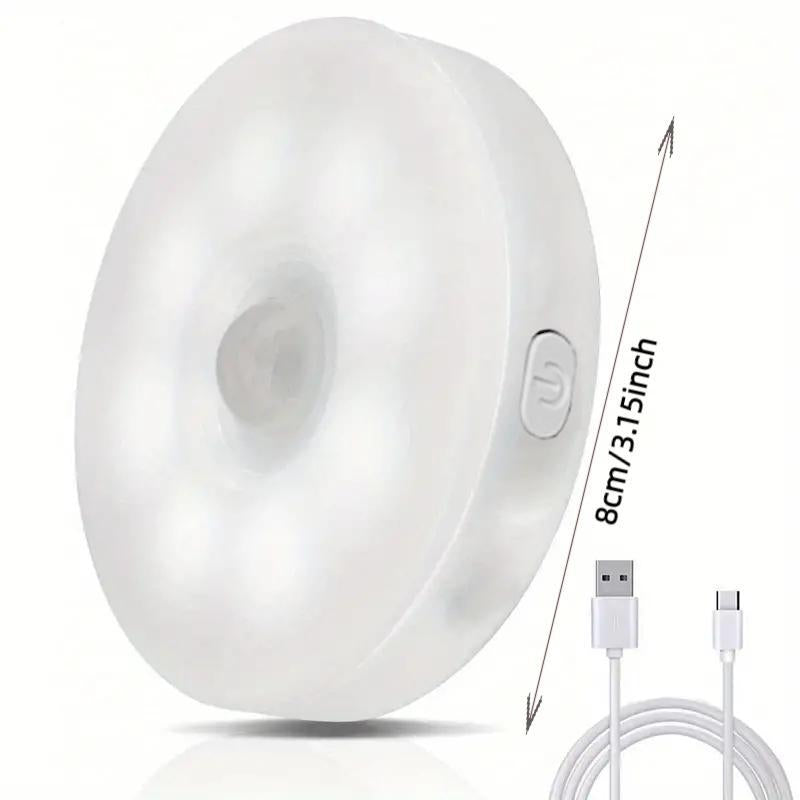 USB Rechargeable LED Night Light, Motion-Sensor LED Night Light, Dimmable Night Light for Bedroom, Staircase, Wardrobe, Indoor Lighting, LED Lights