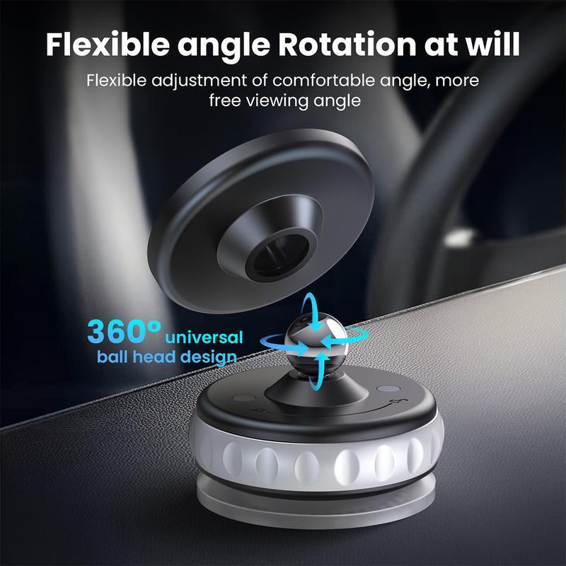 360° Vacuum Magnetic Car Phone Holder, Adjustable Suction Cup Phone Mount for Car/Gym/Mirror/Smooth Surface, Compatible with Iphone Android