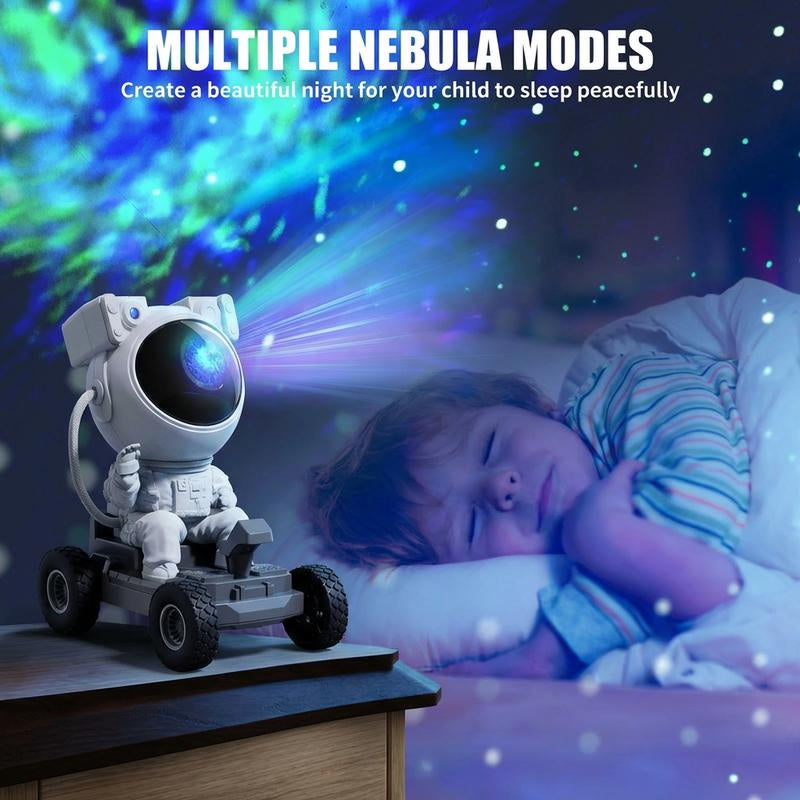 Projector Bedroom Lunar Rover Projection Lamp Astronaut Moon Car Design 360 Degree Galaxy Star Night Light Home Bedroom Decor Trending Space Gift for Kids Adults LED Projection Lamp with USB Power Romantic Atmosphere Room Party Mood Light Holiday Gift