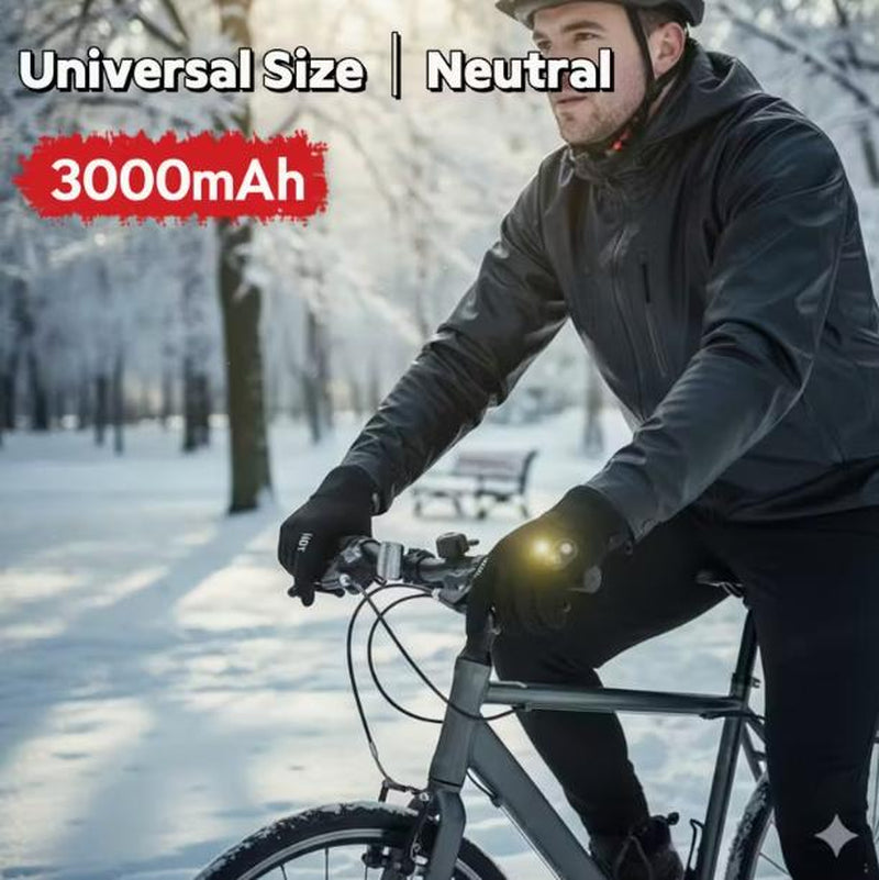 Heated Electric Gloves with Detachable Thumb and Index Finger, 3-Speed Temperature Adjustment, Rechargeable Hand Warmer, Thermal Gloves, Cycling Gloves. Equipped with a 3000Mah Battery (Washable after Disassembly), Suitable for Cycling, Gaming and Other