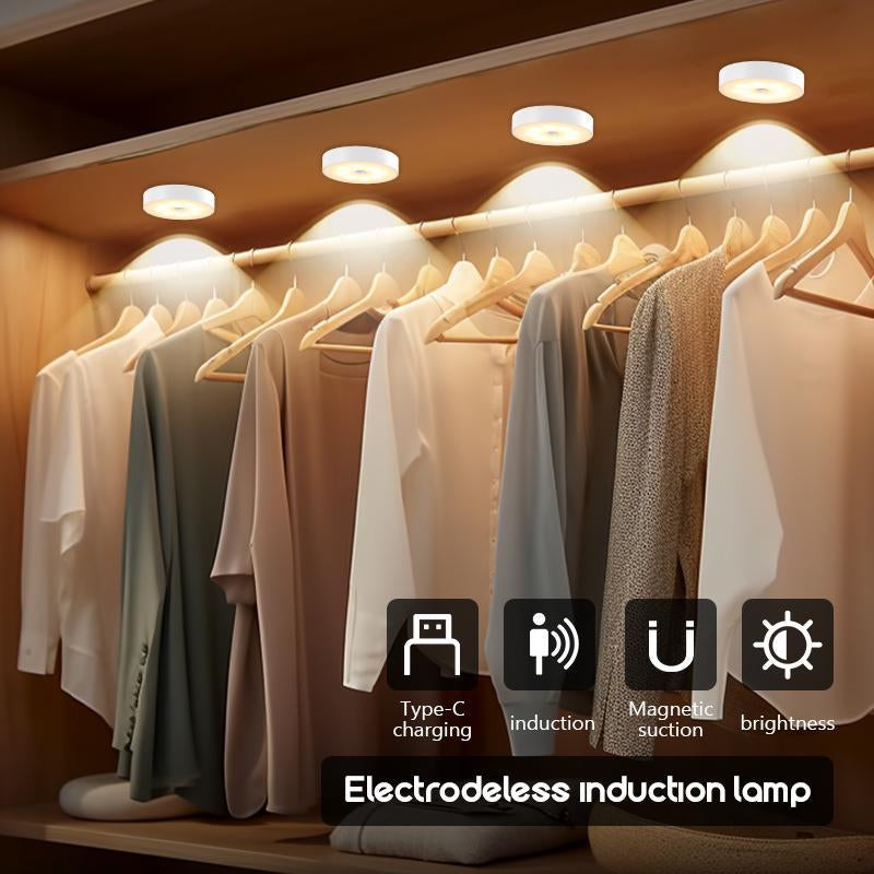 USB Rechargeable LED Night Light, Motion-Sensor LED Night Light, Dimmable Night Light for Bedroom, Staircase, Wardrobe, Indoor Lighting, LED Lights