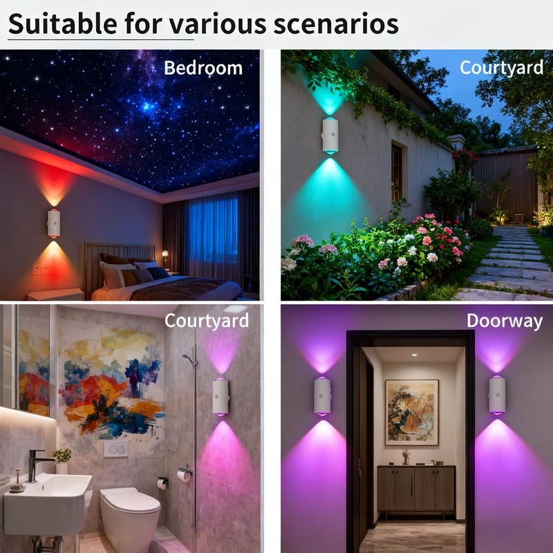 Smart Rechargeable LED Night Light with Motion Sensor - RGB Gradient Ambient Lighting, Dimmable Wall Lamp. Magnetic & Stick-On Design, USB Charging, Long Battery Life for Bedroom, Stairs, Hallway, Entryway & Halloween/Christmas Decor.Valentine'S