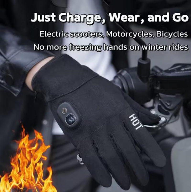 Heated Electric Gloves with Detachable Thumb and Index Finger, 3-Speed Temperature Adjustment, Rechargeable Hand Warmer, Thermal Gloves, Cycling Gloves. Equipped with a 3000Mah Battery (Washable after Disassembly), Suitable for Cycling, Gaming and Other