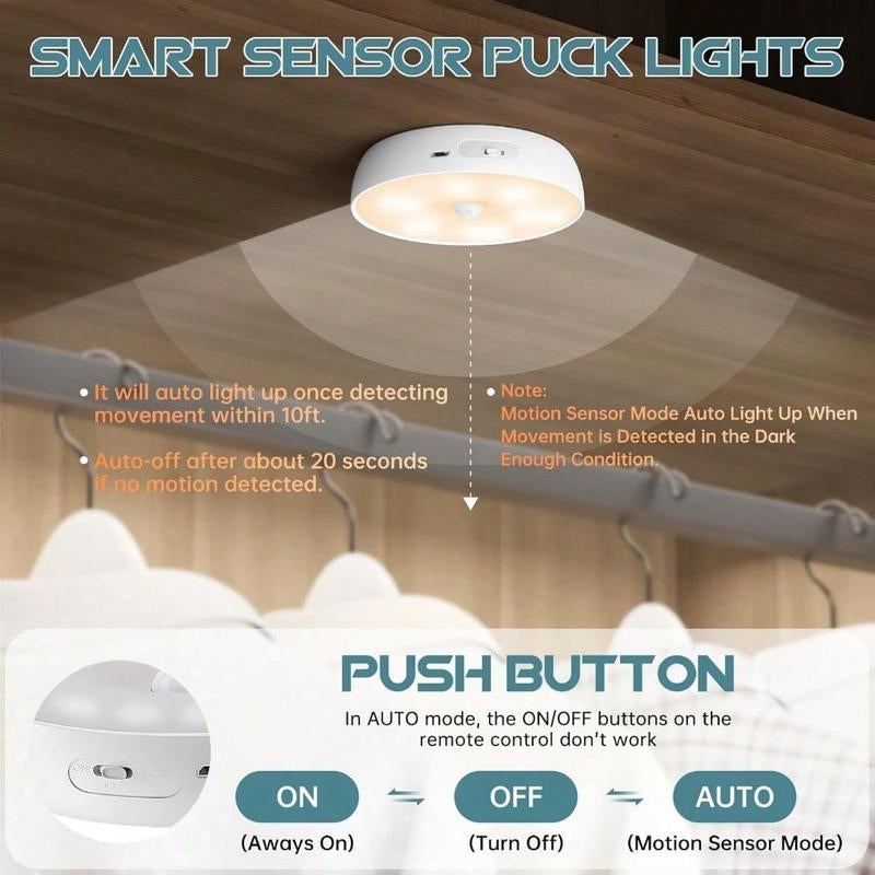 5/10Pcs USB Rechargeable Motion Sensor LED Night Lights - Warm & White, Automatic On/Off, Long-Lasting Battery, Compact Design for Stairs, Bedrooms, Cabinets & Wardrobes, Perfect Holiday Gift, Motion Sensor Light Indoor Rechargeable