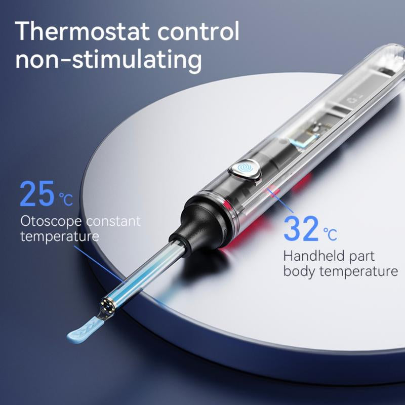 Ear Wax Removal Tool Camera, Ear Wash with 1080P High-Definition Camera, Illuminated Otoscope, Ear Wax Removal Kit with 6 Replacement Ear Tips, Suitable for Iphone, Ipad, Android Phones (Black)