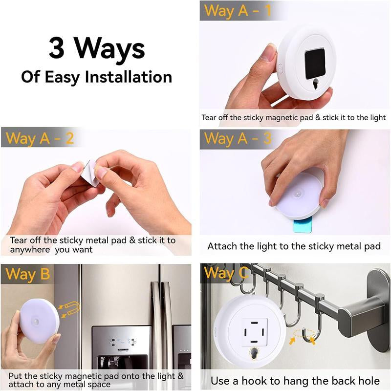 USB Rechargeable LED Night Light, Motion-Sensor LED Night Light, Dimmable Night Light for Bedroom, Staircase, Wardrobe, Indoor Lighting, LED Lights