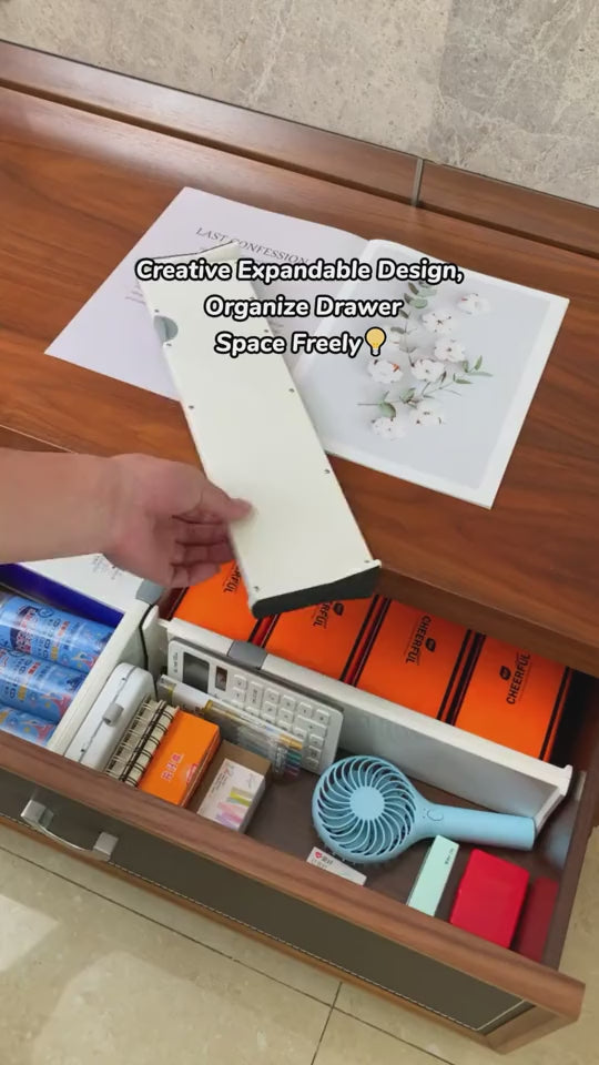 Modura™ 1 Piece Solid Drawer Divider, White Abs Telescopic Divider for Drawer